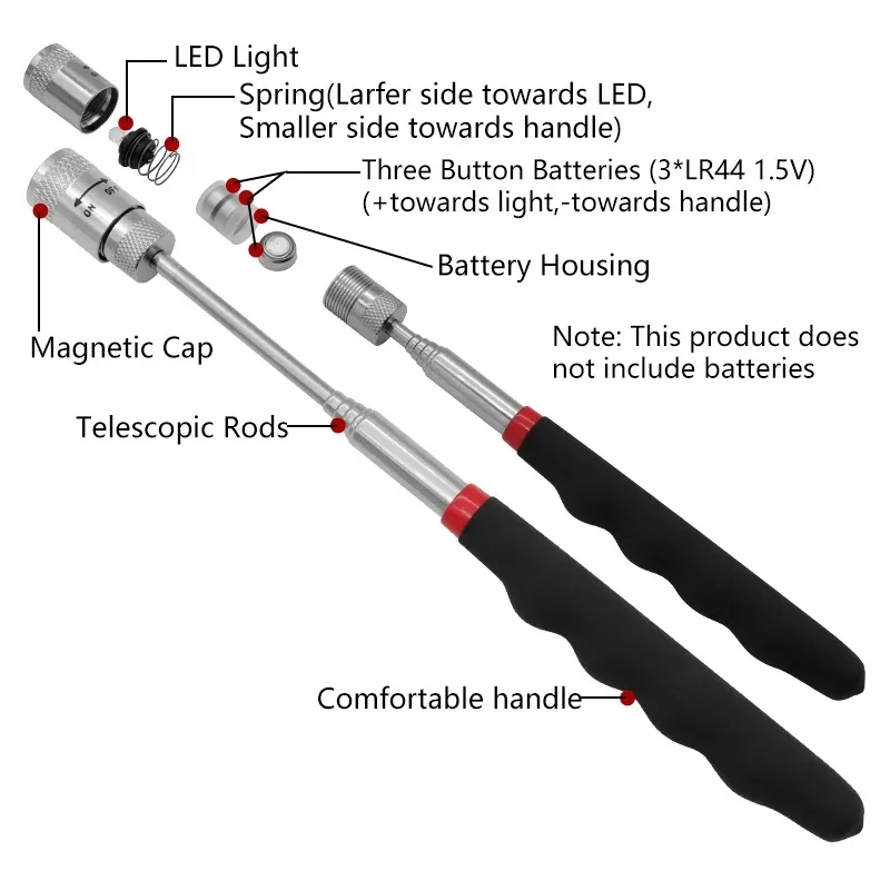Fishing Rod Telescopic - Pena Magnetik Teleskopik dengan Lampu LED