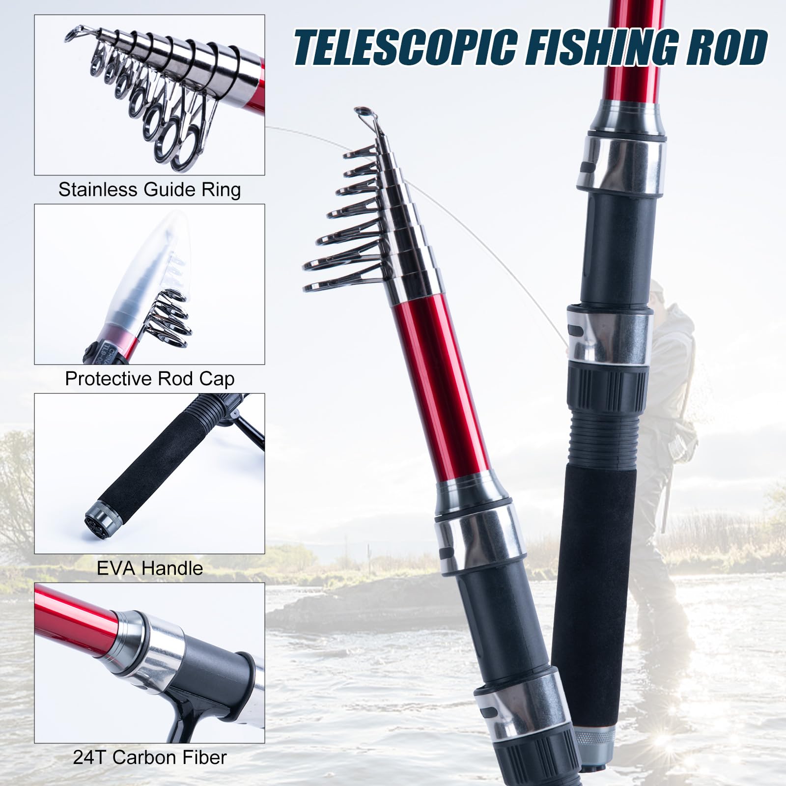 Goture 2 Buah Joran Pancing da - Fishing Rod Combo ulasan dan harga