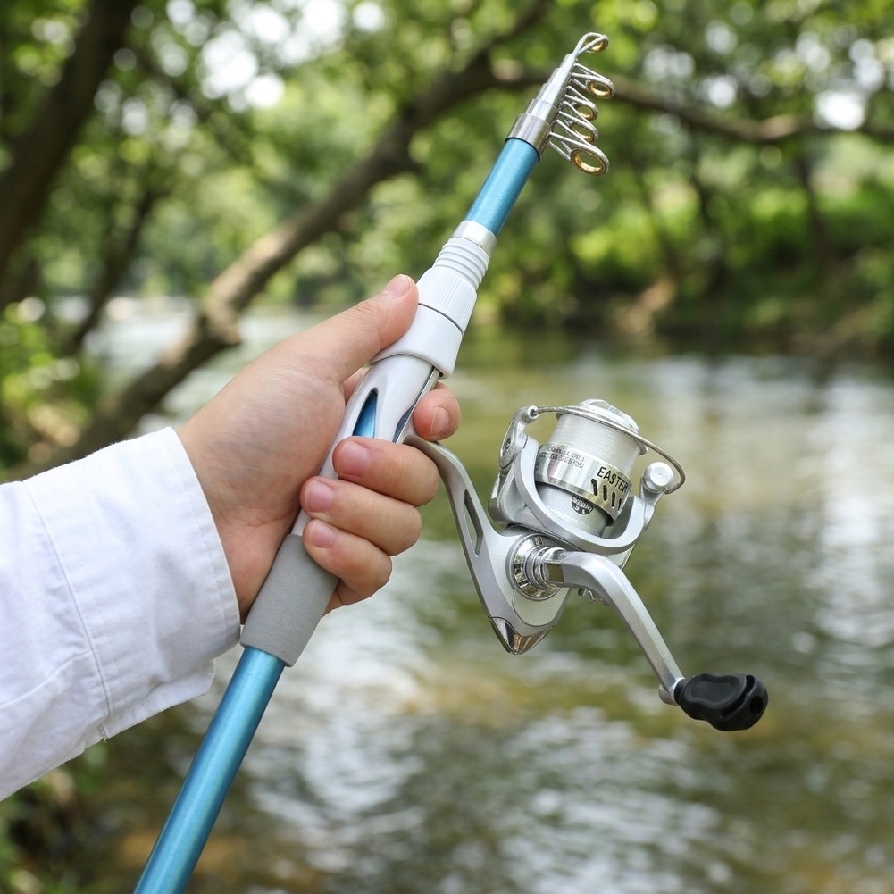 Joran Pancing Biru Putih 1.8M  - Fishing Rod Combo ulasan dan harga
